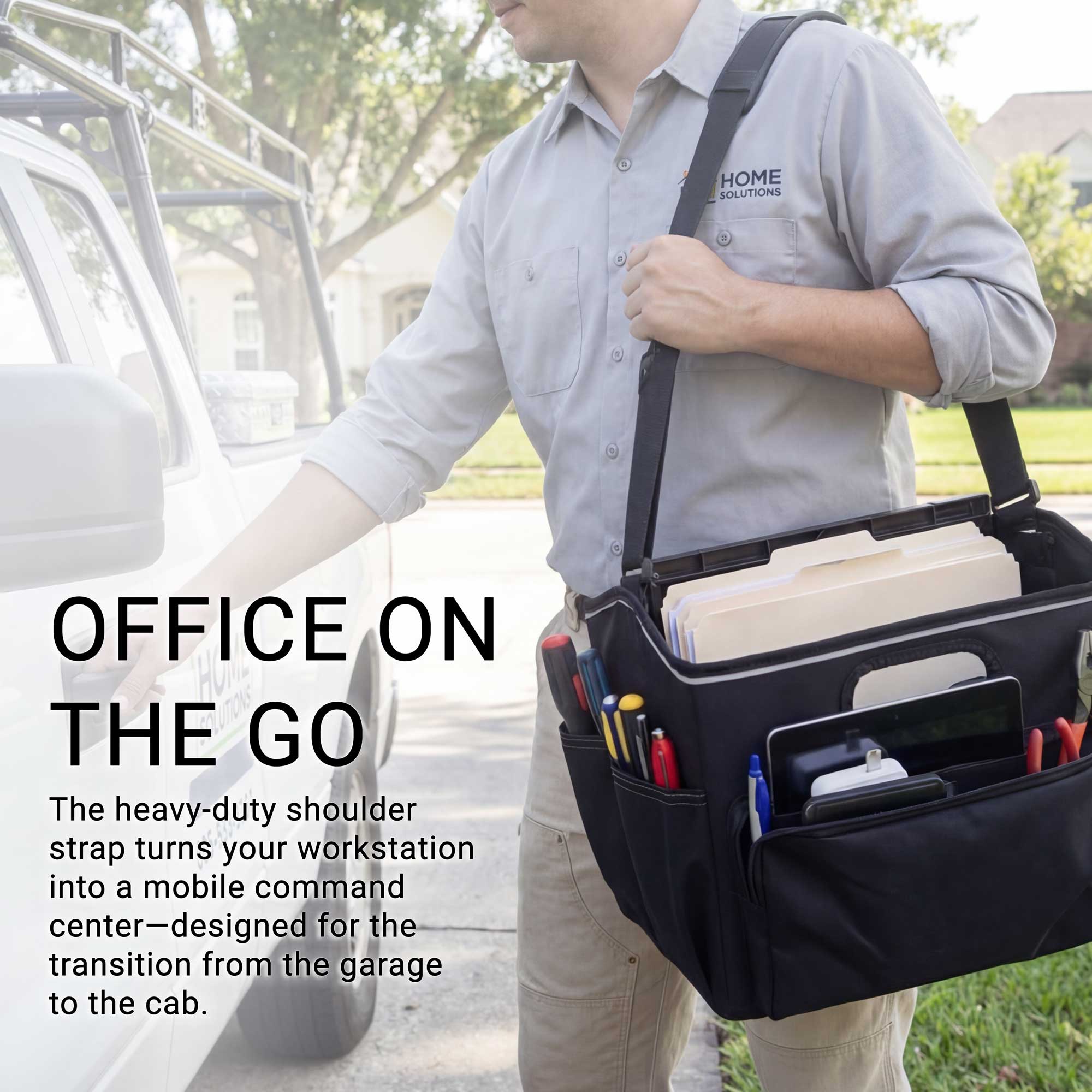 Arkon Portable Crate Workstation with Apron Organizer – Choose Your Mounting Setup