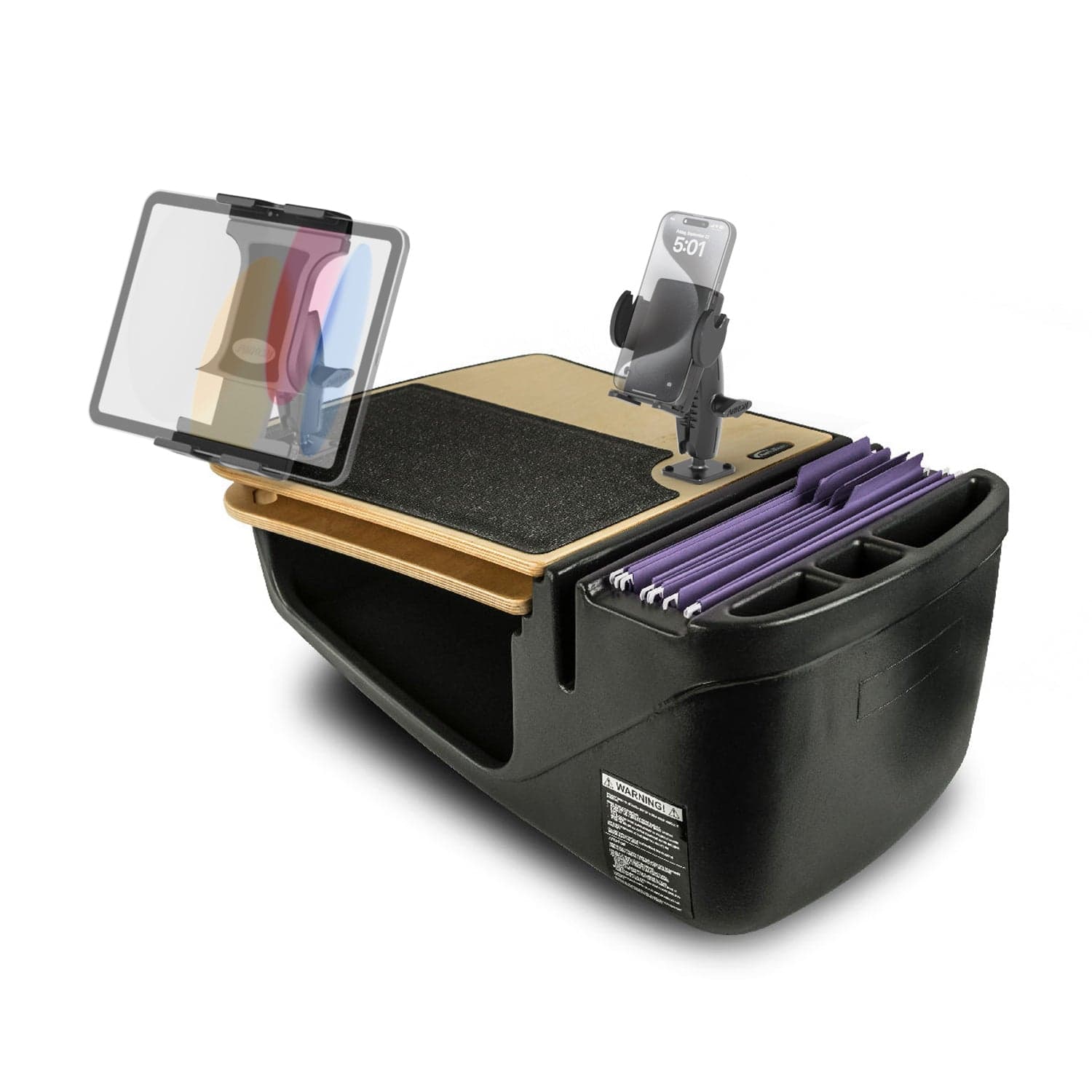 Arkon AutoExec GripMaster Car Desk with Mega Grip™ and Slim-Grip® Ultra Pro Drill-Base Mounts