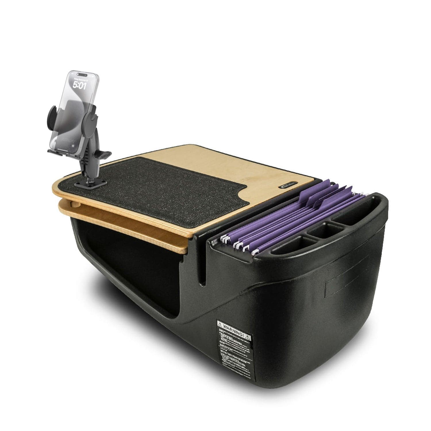 AutoExec GripMaster Car Desk with Mega Grip™ Drill-Base Mount - Grey
