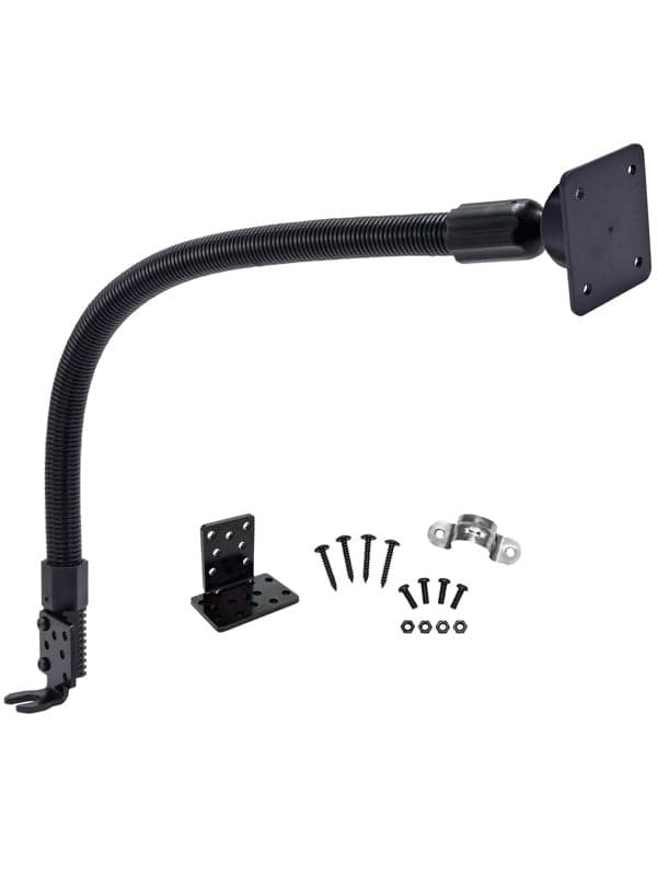 Arkon 22in Flexible Metal Gooseneck Seat Rail / Floor Mount with 4 Hole AMPS on 22mm Ball Head