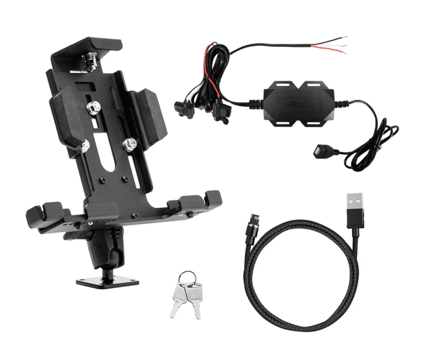 Arkon Powered Locking Tablet Mount with Magnetic Lightning Charge Cable for Commercial and Enterprise
