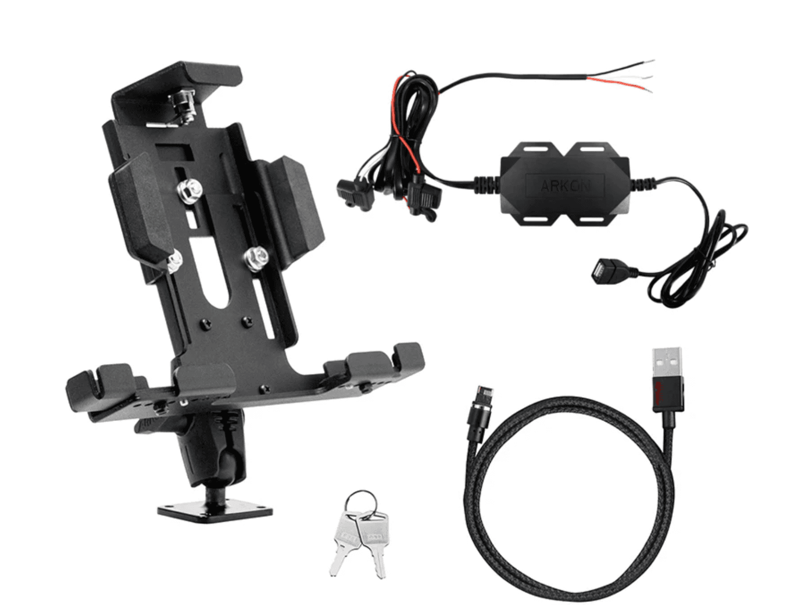 Arkon Powered Locking Tablet Mount with Magnetic Micro USB Charge Cable for Commercial and Enterprise