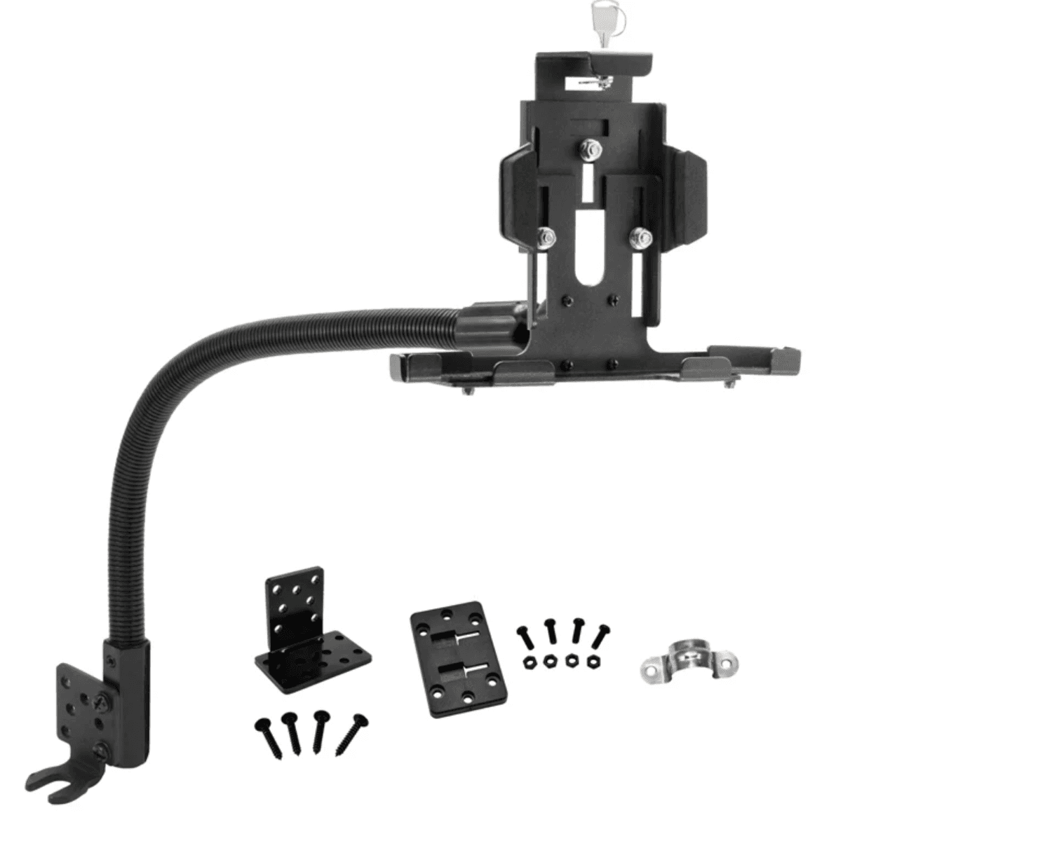 Arkon Metal Seat Rail Locking Tablet Holder with adjustable arm for car or trucks, works with iPad