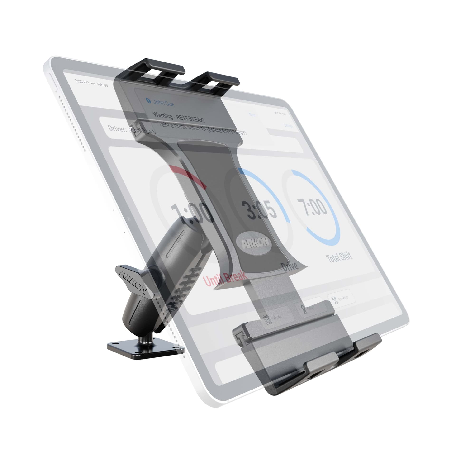 Arkon Slim-Grip® Ultra Pro Universal Tablet Holder with Aluminum Drill-Base Mount - Image 1