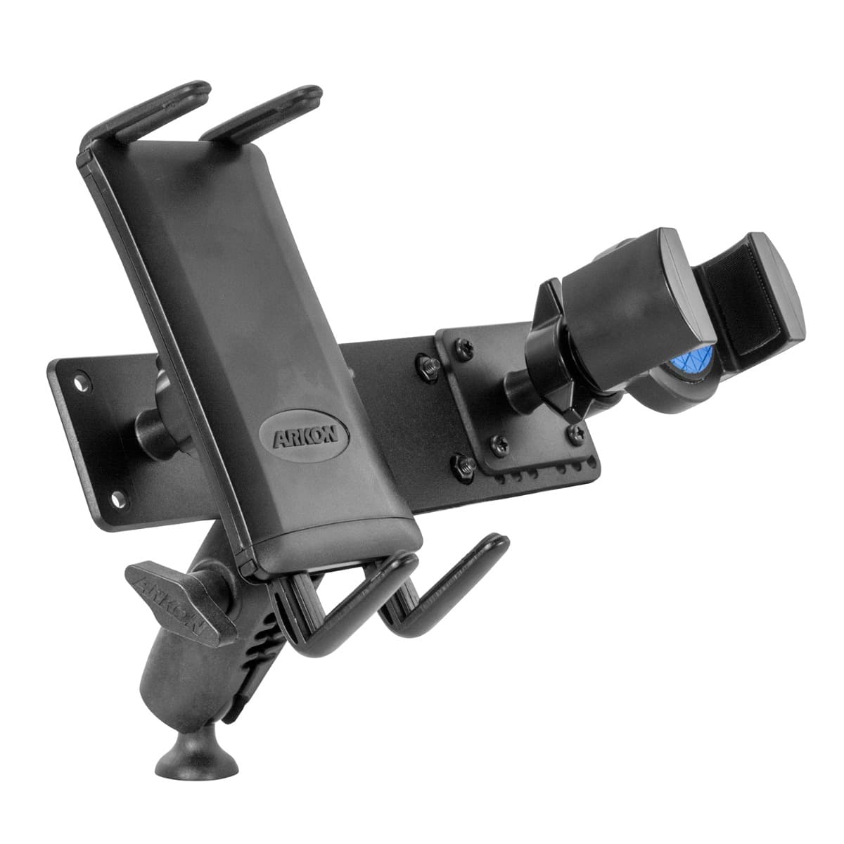 Arkon TW Broadcaster Combo - Midsize Tablet and Phone Tripod Mount Holder for Live Mobile Broadcasting