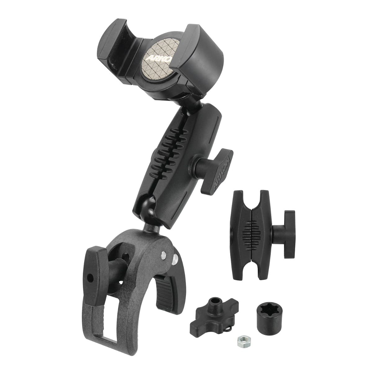 Arkon RoadVise® XL Robust Clamp Mount with Phone Holder and Security Knob Shaft